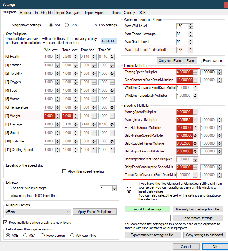 ARK Smart Breeding Configuration