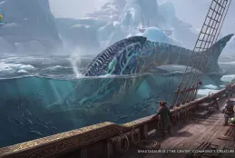 KI generiertes Bild aus Mischung von Atlas und ARK (Shastasaurus)